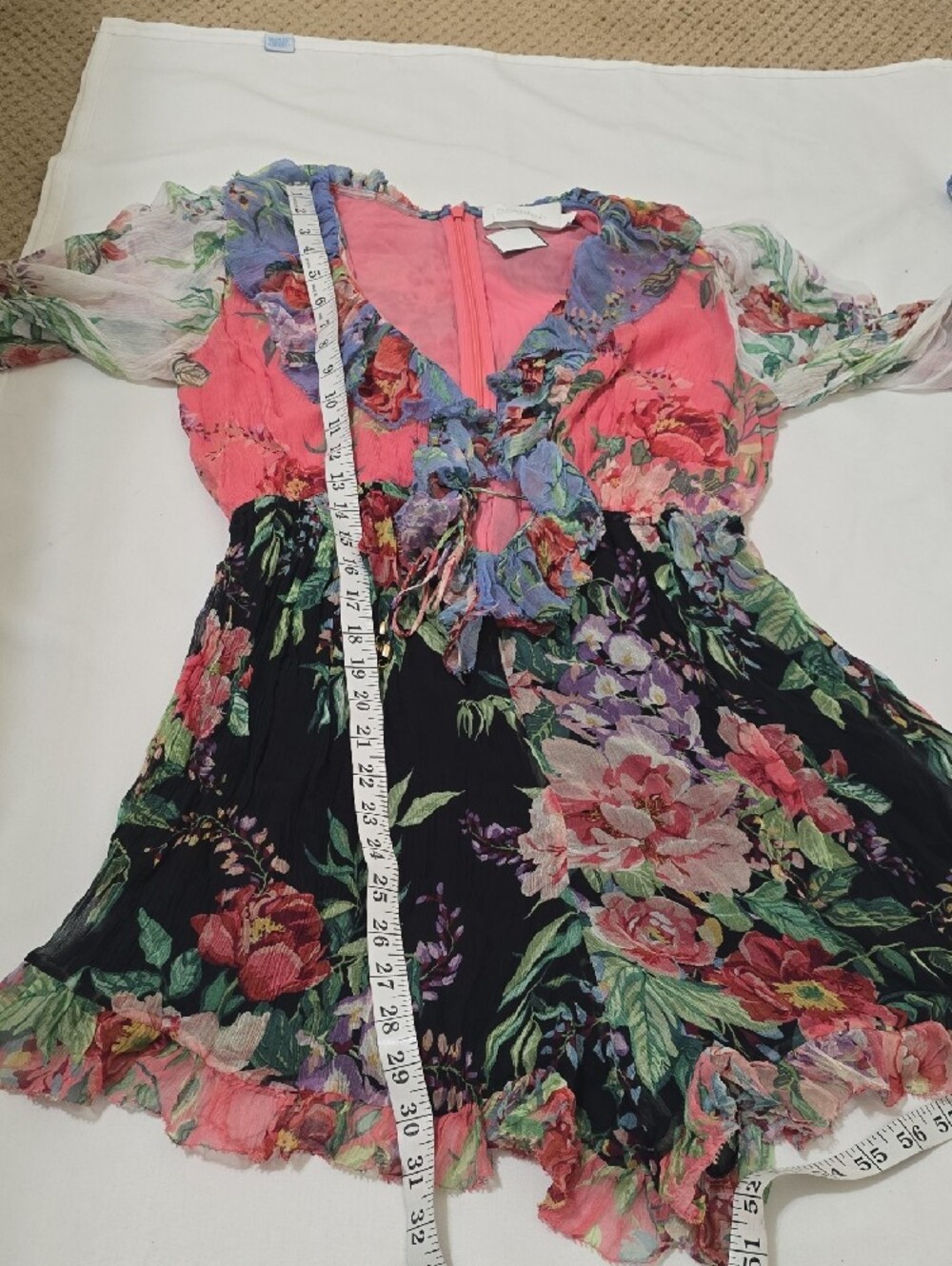 Zimmermann Multicolor Floral Ruffled Romper 0 - Picture 7 of 12